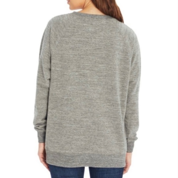 Wildfox Size Large Pour Favor Heather Gray Screen Print Wineglass Sweatshirt - Picture 2 of 7